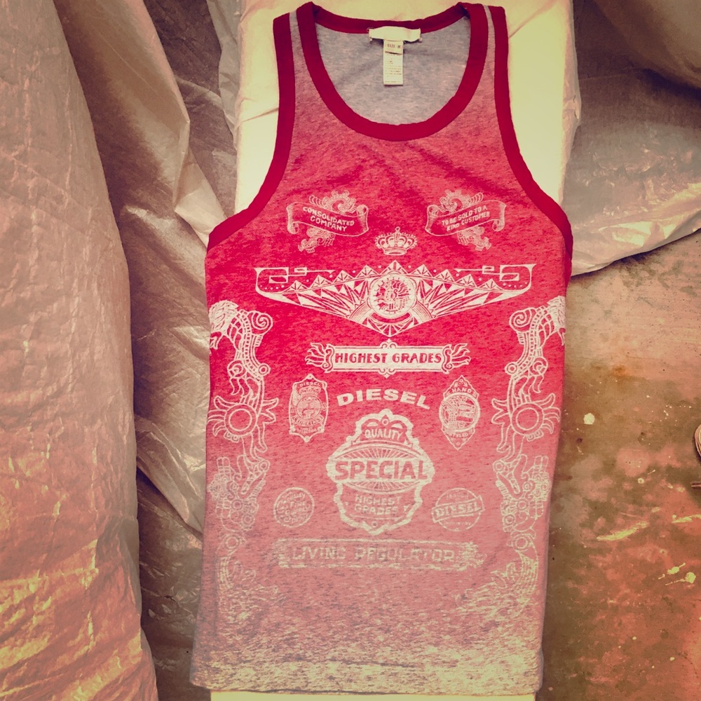 DIESEL distressed beater tank top sleeveless edgy